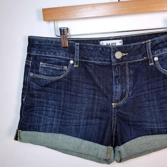 Paige Jimmy Jimmy Cuffed Blue Denim Shorts Size 26 Jean Summer Cutoffs - Picture 11 of 11